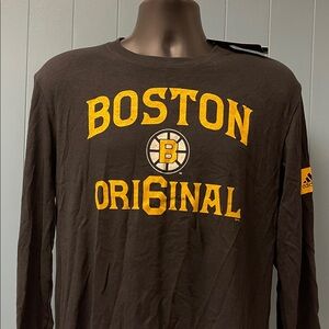 Adidas Boston Bruins black Long Sleeve T Shirt New with Tags NHL Hockey